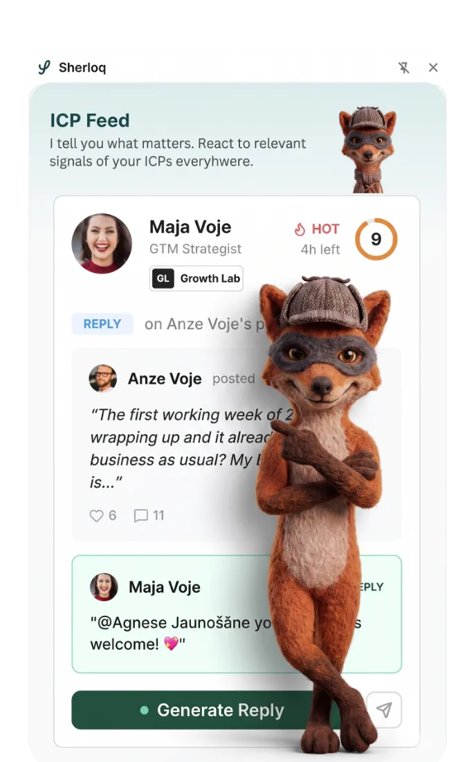 Sherloq Agent Fox sidebar mascot